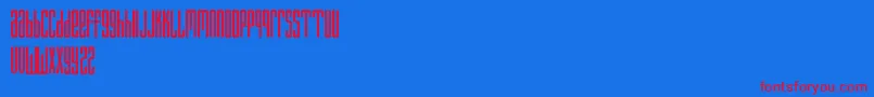 Fonte Fantazija – fontes vermelhas em um fundo azul