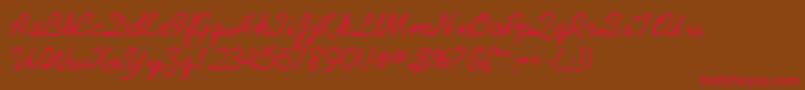 Abrazoscriptssk Font – Red Fonts on Brown Background