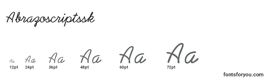 Abrazoscriptssk Font Sizes
