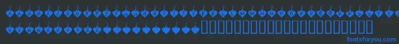 KrBurningLove-Schriftart – Blaue Schriften auf schwarzem Hintergrund