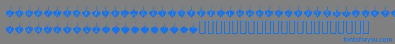 フォントKrBurningLove – 灰色の背景に青い文字