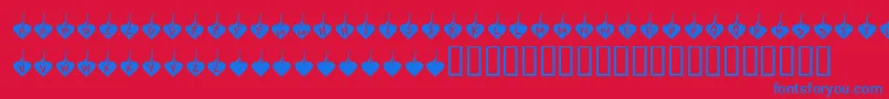 KrBurningLove-Schriftart – Blaue Schriften auf rotem Hintergrund