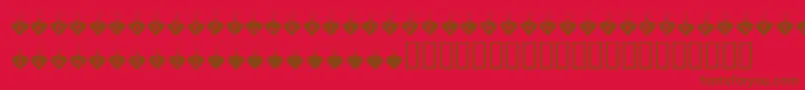 KrBurningLove-Schriftart – Braune Schriften auf rotem Hintergrund