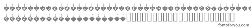 KrBurningLove-fontti – harmaat kirjasimet valkoisella taustalla