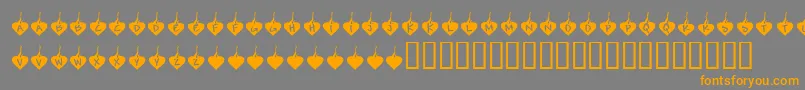 KrBurningLove Font – Orange Fonts on Gray Background