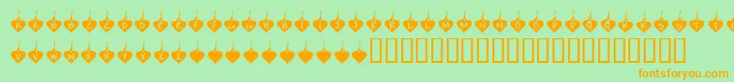 KrBurningLove Font – Orange Fonts on Green Background