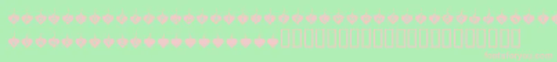 フォントKrBurningLove – 緑の背景にピンクのフォント