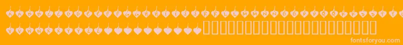 Czcionka KrBurningLove – różowe czcionki na pomarańczowym tle