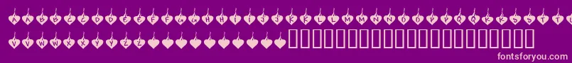KrBurningLove-fontti – vaaleanpunaiset fontit violetilla taustalla