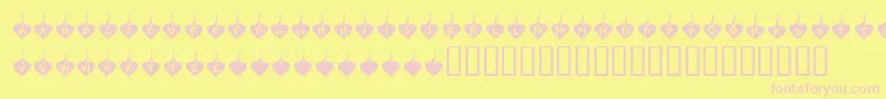 KrBurningLove-fontti – vaaleanpunaiset fontit keltaisella taustalla