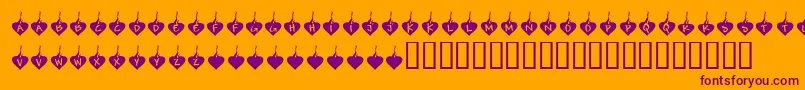 Шрифт KrBurningLove – фиолетовые шрифты на оранжевом фоне