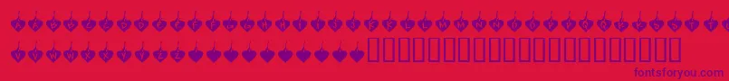 KrBurningLove-Schriftart – Violette Schriften auf rotem Hintergrund