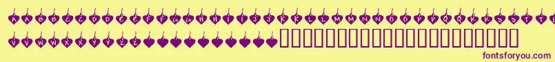 KrBurningLove-Schriftart – Violette Schriften auf gelbem Hintergrund