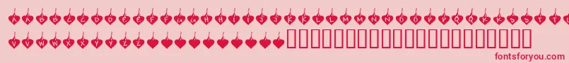 フォントKrBurningLove – ピンクの背景に赤い文字