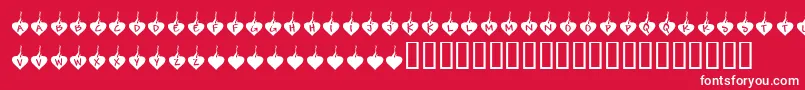 KrBurningLove-fontti – valkoiset fontit punaisella taustalla