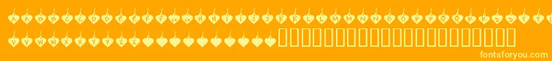 フォントKrBurningLove – オレンジの背景に黄色の文字