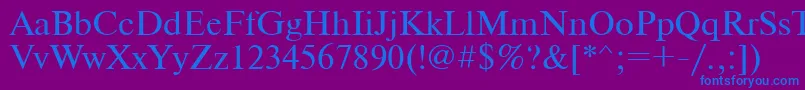 フォントTimes – 紫色の背景に青い文字