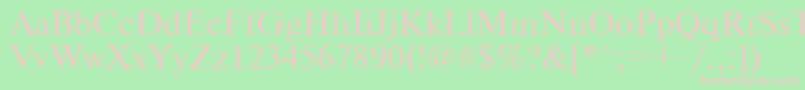 Times Font – Pink Fonts on Green Background