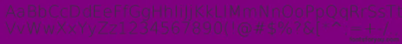 DejavuSansExtralight Font – Black Fonts on Purple Background