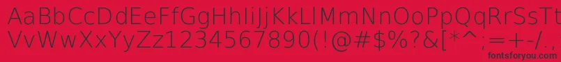 DejavuSansExtralight Font – Black Fonts on Red Background