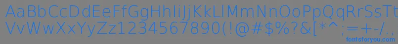 DejavuSansExtralight-Schriftart – Blaue Schriften auf grauem Hintergrund