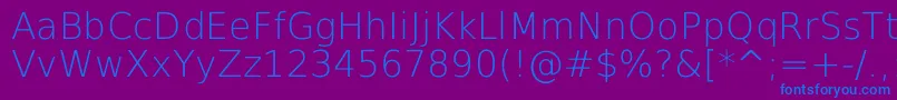 DejavuSansExtralight-fontti – siniset fontit violetilla taustalla