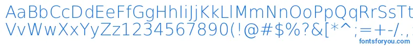 フォントDejavuSansExtralight – 白い背景に青い文字