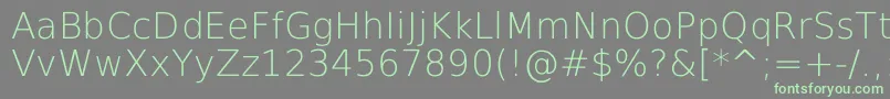 DejavuSansExtralight Font – Green Fonts on Gray Background