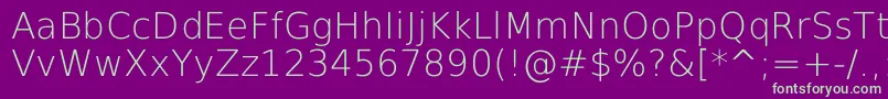 DejavuSansExtralight-fontti – vihreät fontit violetilla taustalla