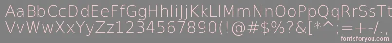 DejavuSansExtralight-fontti – vaaleanpunaiset fontit harmaalla taustalla