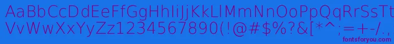 DejavuSansExtralight Font – Purple Fonts on Blue Background