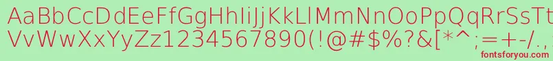 DejavuSansExtralight Font – Red Fonts on Green Background