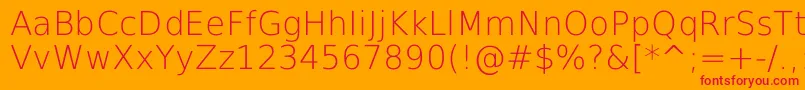 DejavuSansExtralight Font – Red Fonts on Orange Background