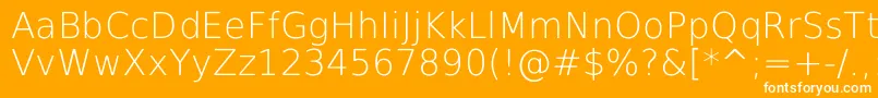 DejavuSansExtralight Font – White Fonts on Orange Background