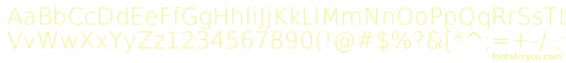 DejavuSansExtralight-Schriftart – Gelbe Schriften auf weißem Hintergrund