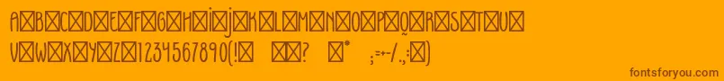 FoxyRegular-Schriftart – Braune Schriften auf orangefarbenem Hintergrund