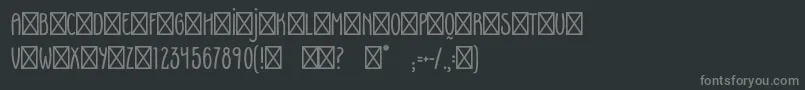 FoxyRegular-fontti – harmaat kirjasimet mustalla taustalla