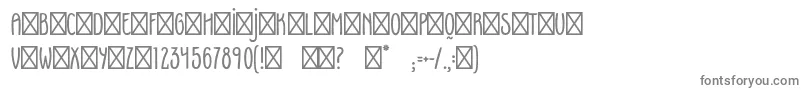 FoxyRegular-fontti – harmaat kirjasimet valkoisella taustalla