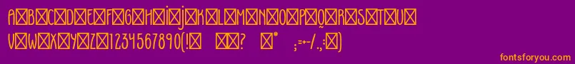 フォントFoxyRegular – 紫色の背景にオレンジのフォント