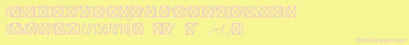 FoxyRegular-Schriftart – Rosa Schriften auf gelbem Hintergrund