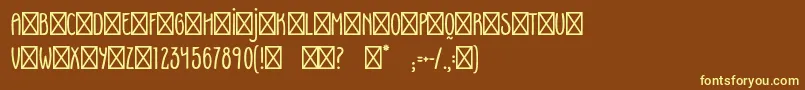 FoxyRegular-fontti – keltaiset fontit ruskealla taustalla