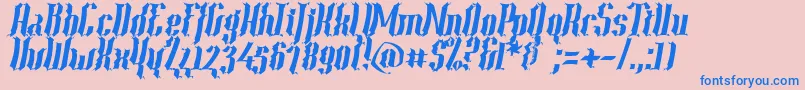 Year2000ContextScrambledHvy Font – Blue Fonts on Pink Background