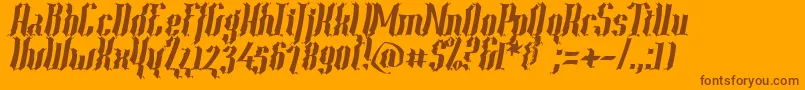 Year2000ContextScrambledHvy Font – Brown Fonts on Orange Background