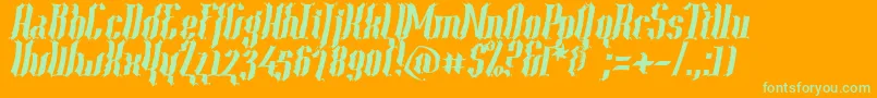 Year2000ContextScrambledHvy Font – Green Fonts on Orange Background