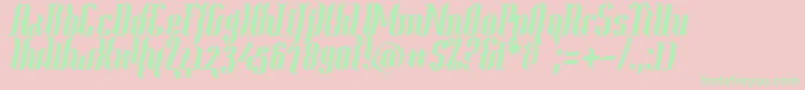 Year2000ContextScrambledHvy Font – Green Fonts on Pink Background