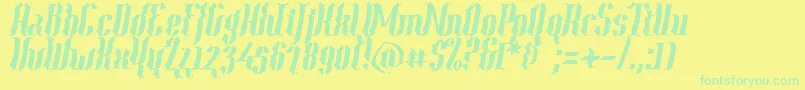 Year2000ContextScrambledHvy Font – Green Fonts on Yellow Background