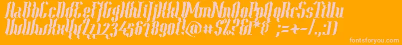 Year2000ContextScrambledHvy Font – Pink Fonts on Orange Background