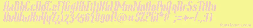 Year2000ContextScrambledHvy Font – Pink Fonts on Yellow Background