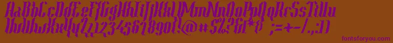 Year2000ContextScrambledHvy Font – Purple Fonts on Brown Background