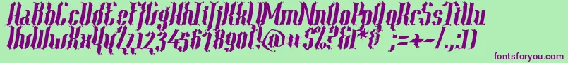 Year2000ContextScrambledHvy Font – Purple Fonts on Green Background